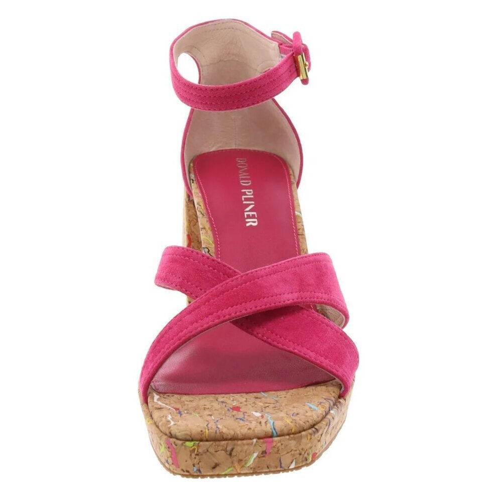 NEW Donald Pliner Trista Suede Sandals in Magenta Pink - Picture 4 of 6